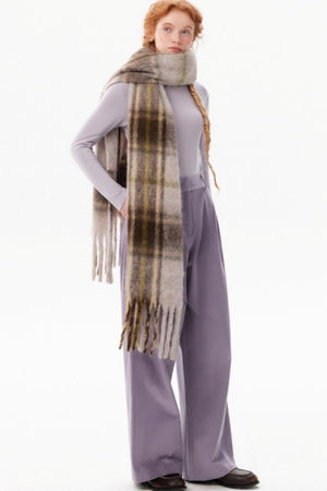 Wool Blend Plaid Scarf