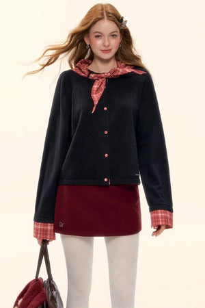 Wool Blend Plaid Sweater