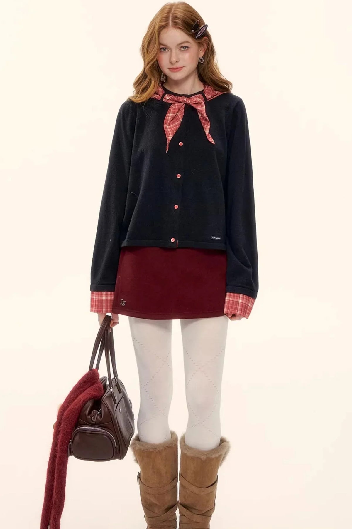 Wool Blend Plaid Sweater