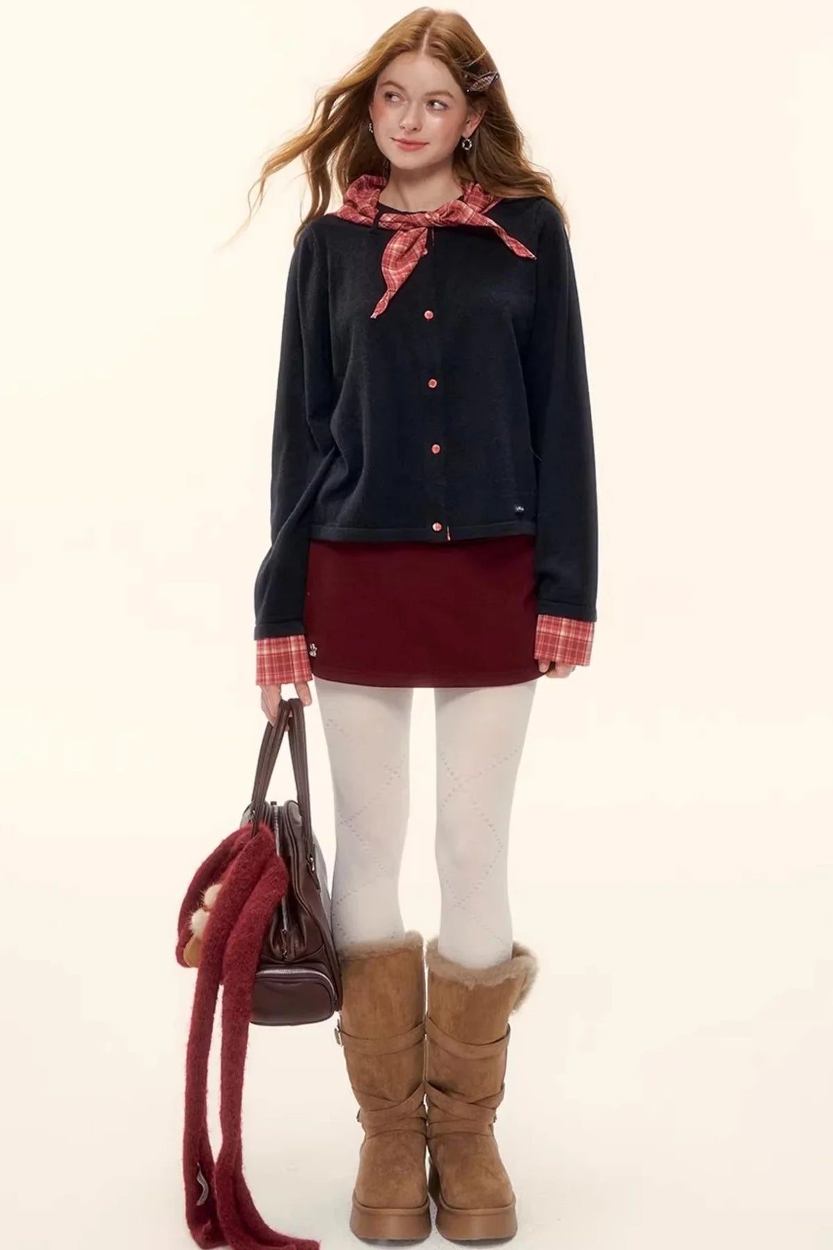 Wool Blend Plaid Sweater
