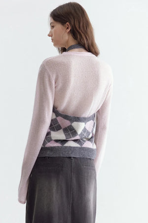 Wool Blend Quilted Vest Set