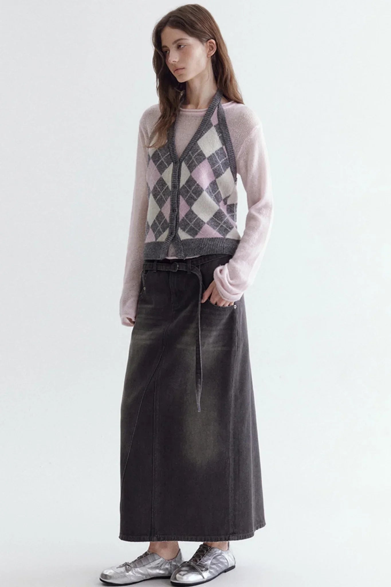 Wool Blend Quilted Vest Set