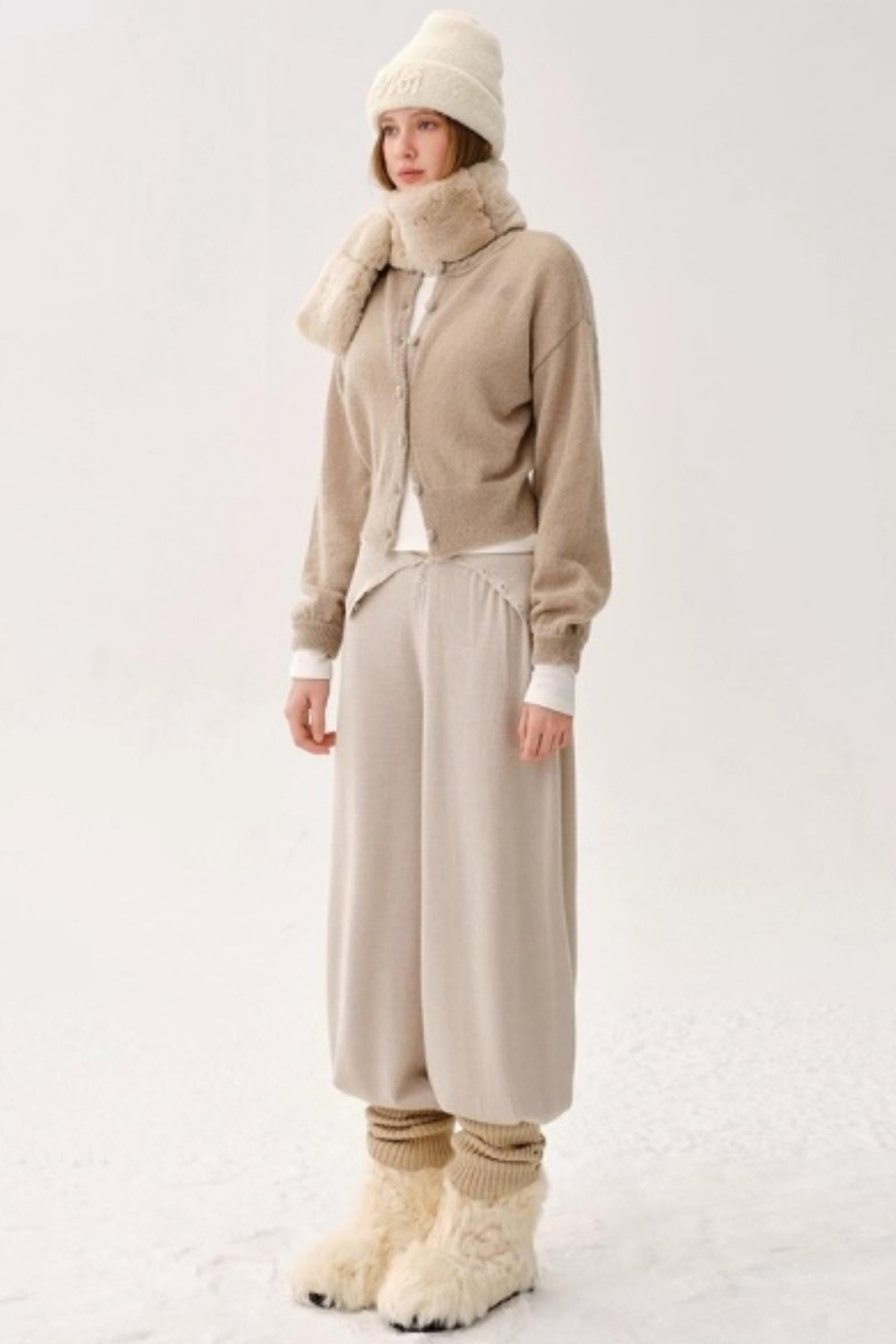Wool Button-Up Knit Pants