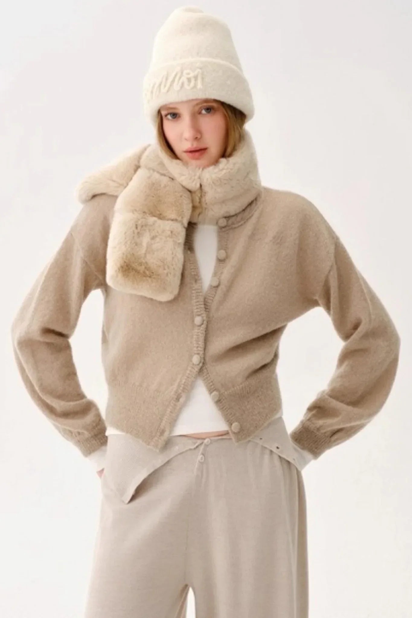 Wool Button-Up Knit Pants