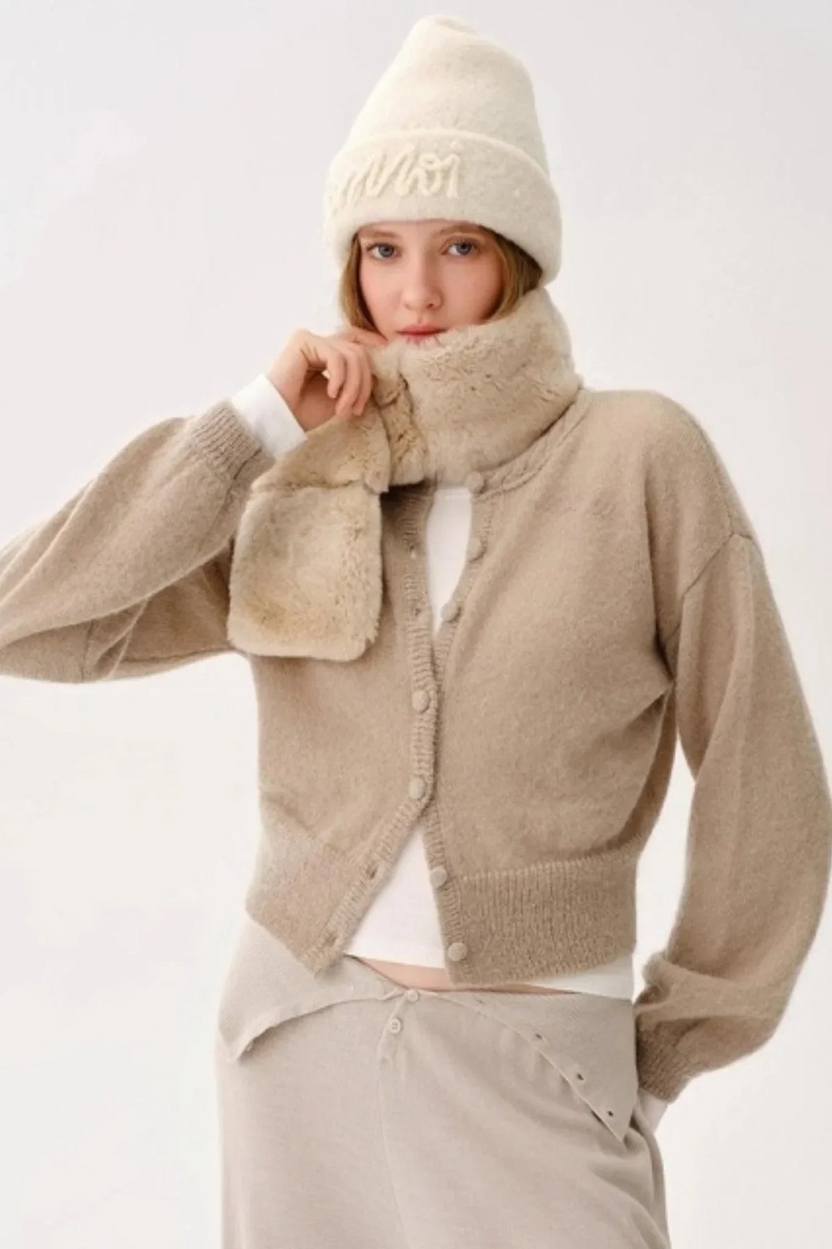 Wool Button-Up Knit Pants