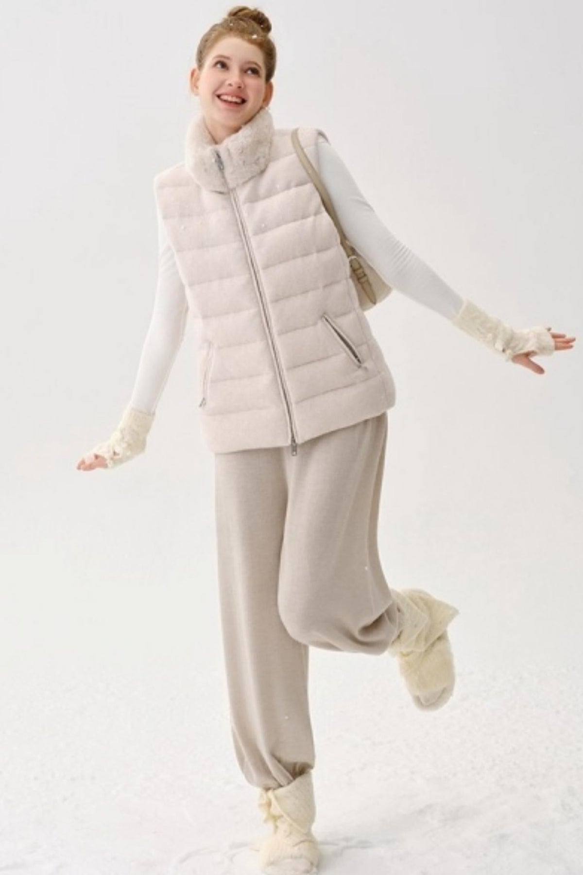 Wool Button-Up Knit Pants