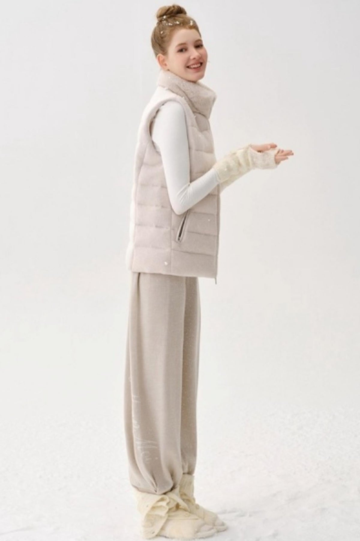 Wool Button-Up Knit Pants