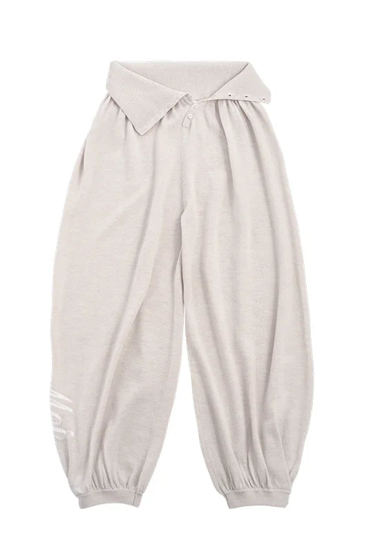 Wool Button-Up Knit Pants
