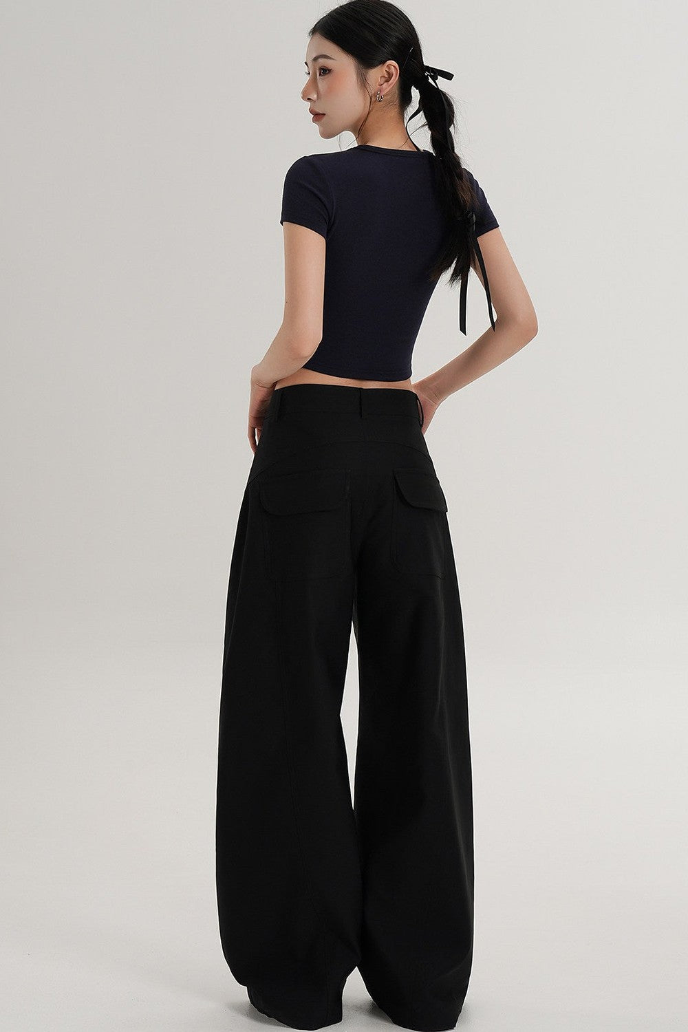 Wool Cropped Short Sleeve Top