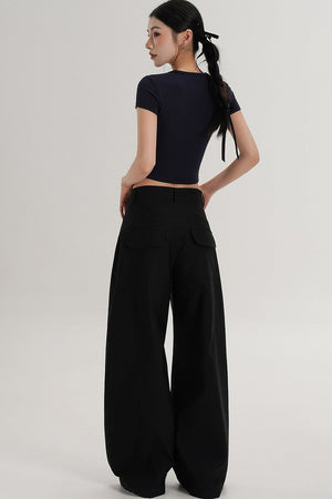 Wool Cropped Short Sleeve Top