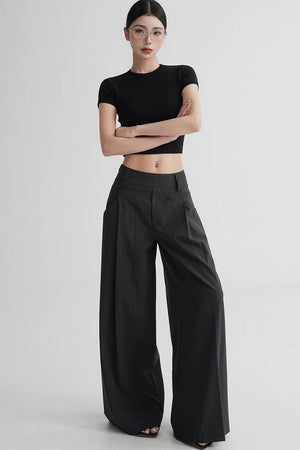 Wool Cropped Short Sleeve Top