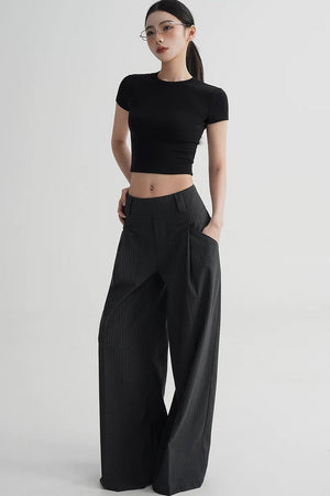Wool Cropped Short Sleeve Top