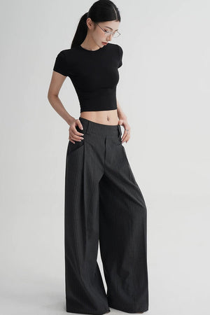 Wool Cropped Short Sleeve Top