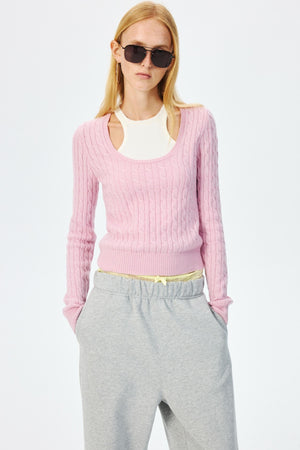 Wool Cropped Slim Fit Top