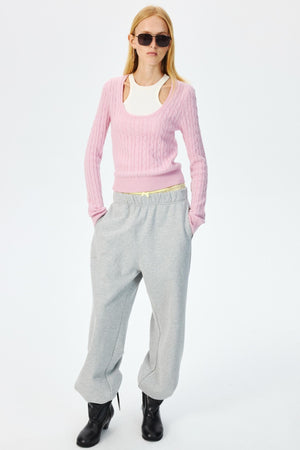 Wool Cropped Slim Fit Top