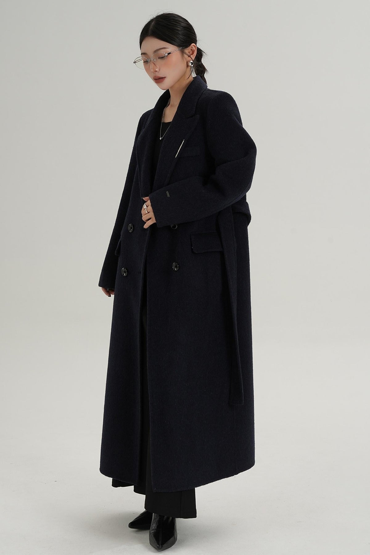 Wool Elegance Long Trench Coat