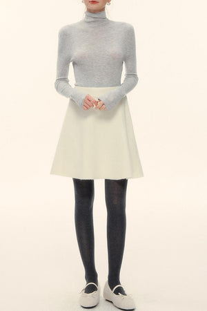 Wool Fur Collar Knit Jacket Set-Up