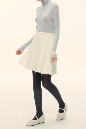 Wool Fur Collar Knit Jacket Set-Up