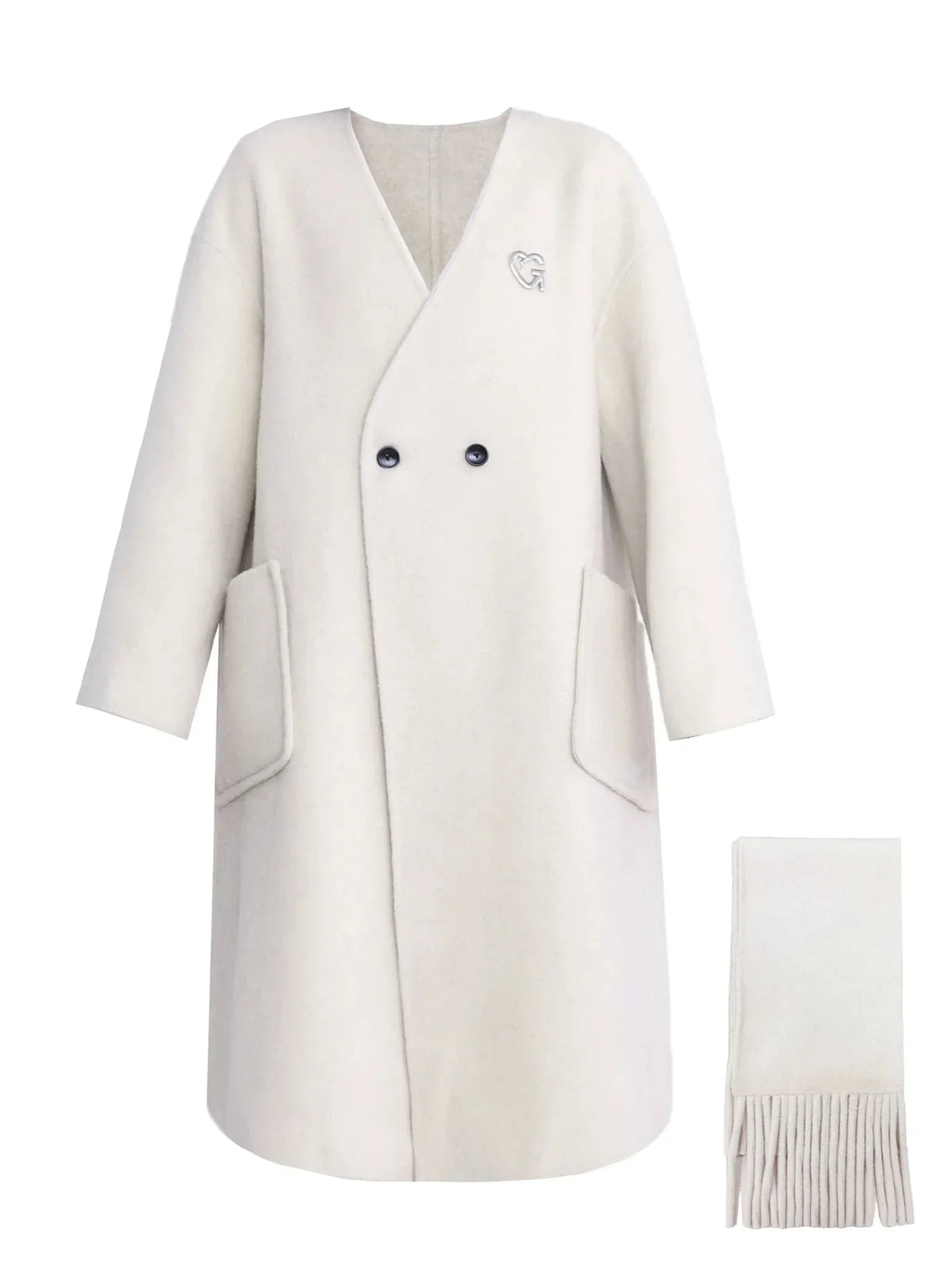 Wool handmade double-sided Coat (free scarf)