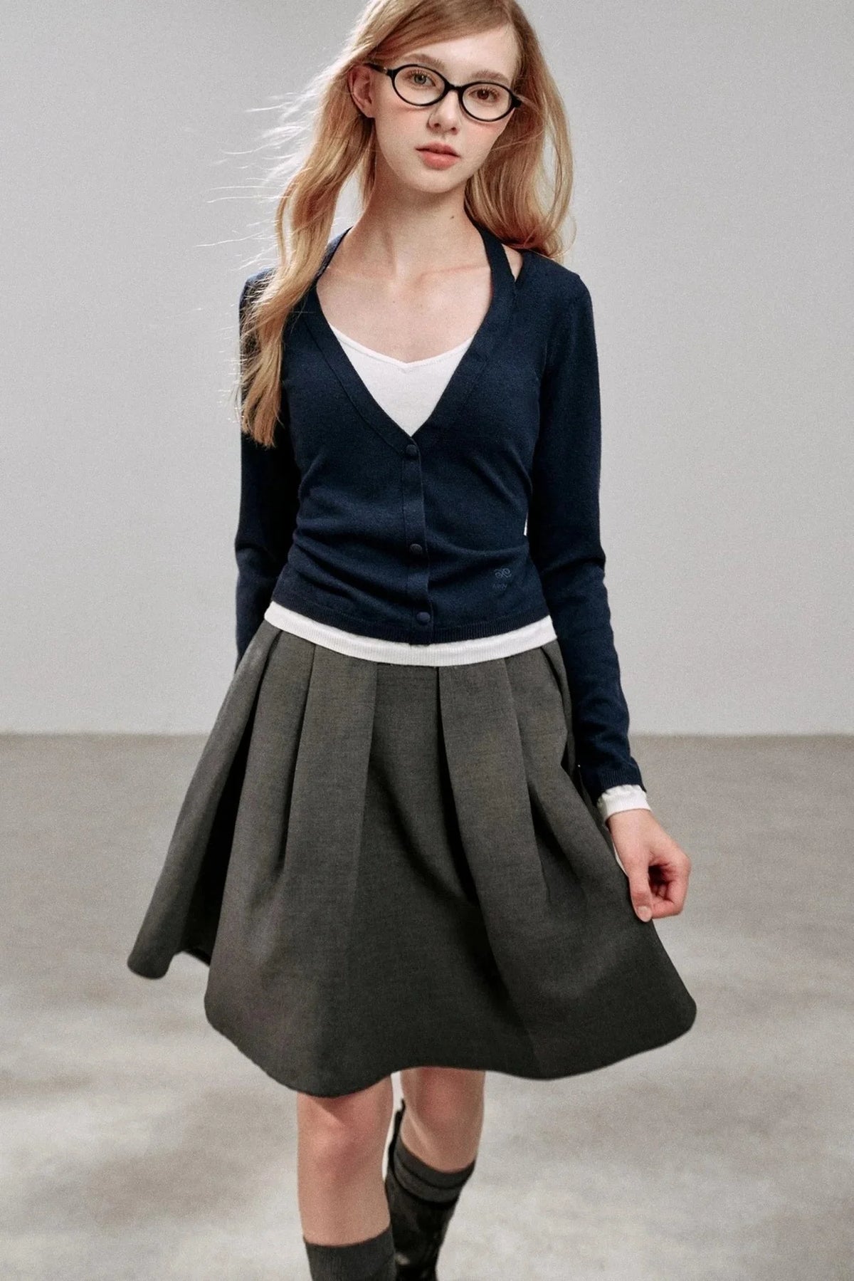 Wool Knit Pullover Layered Top