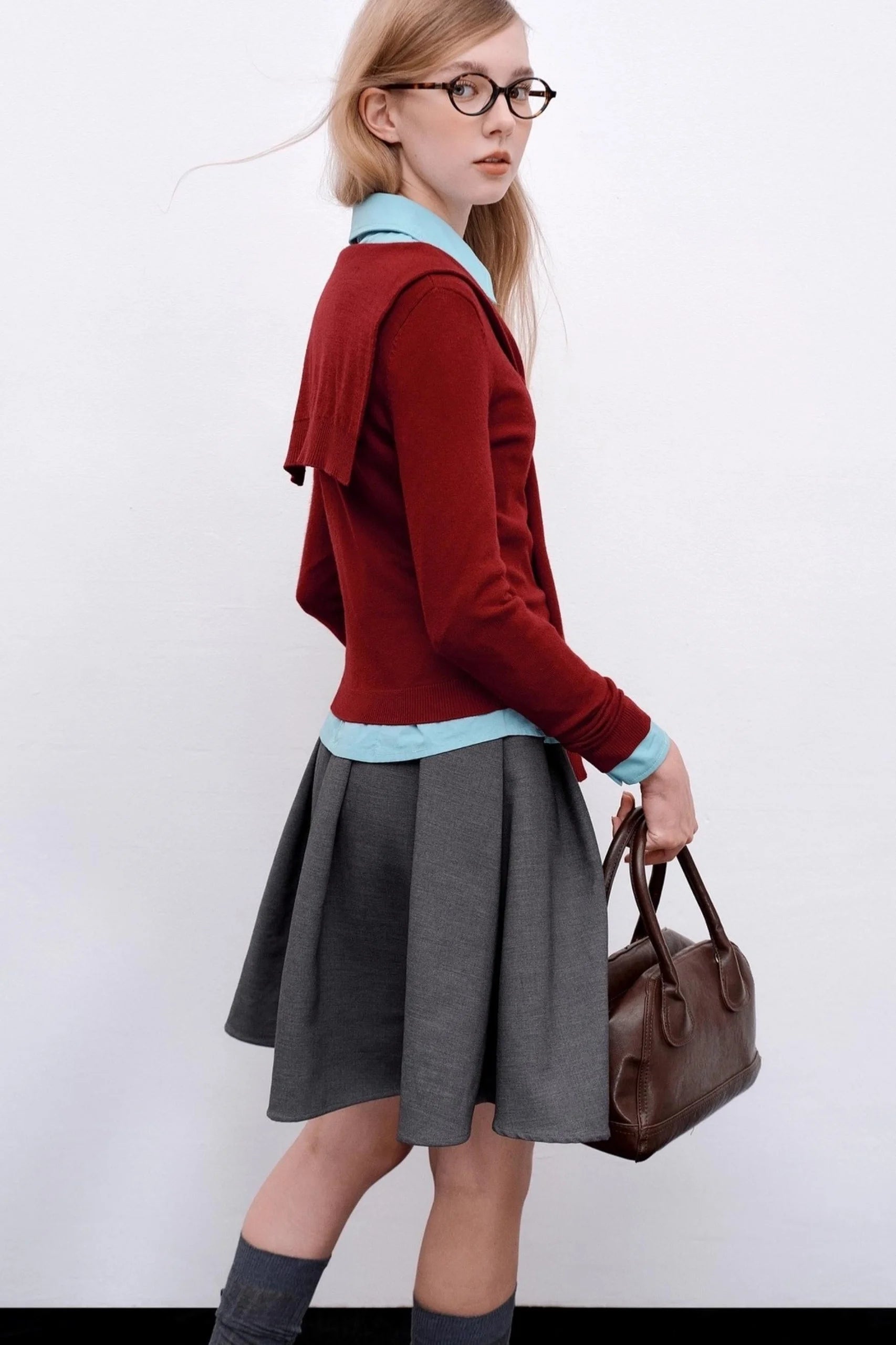 Wool Knit Pullover Layered Top