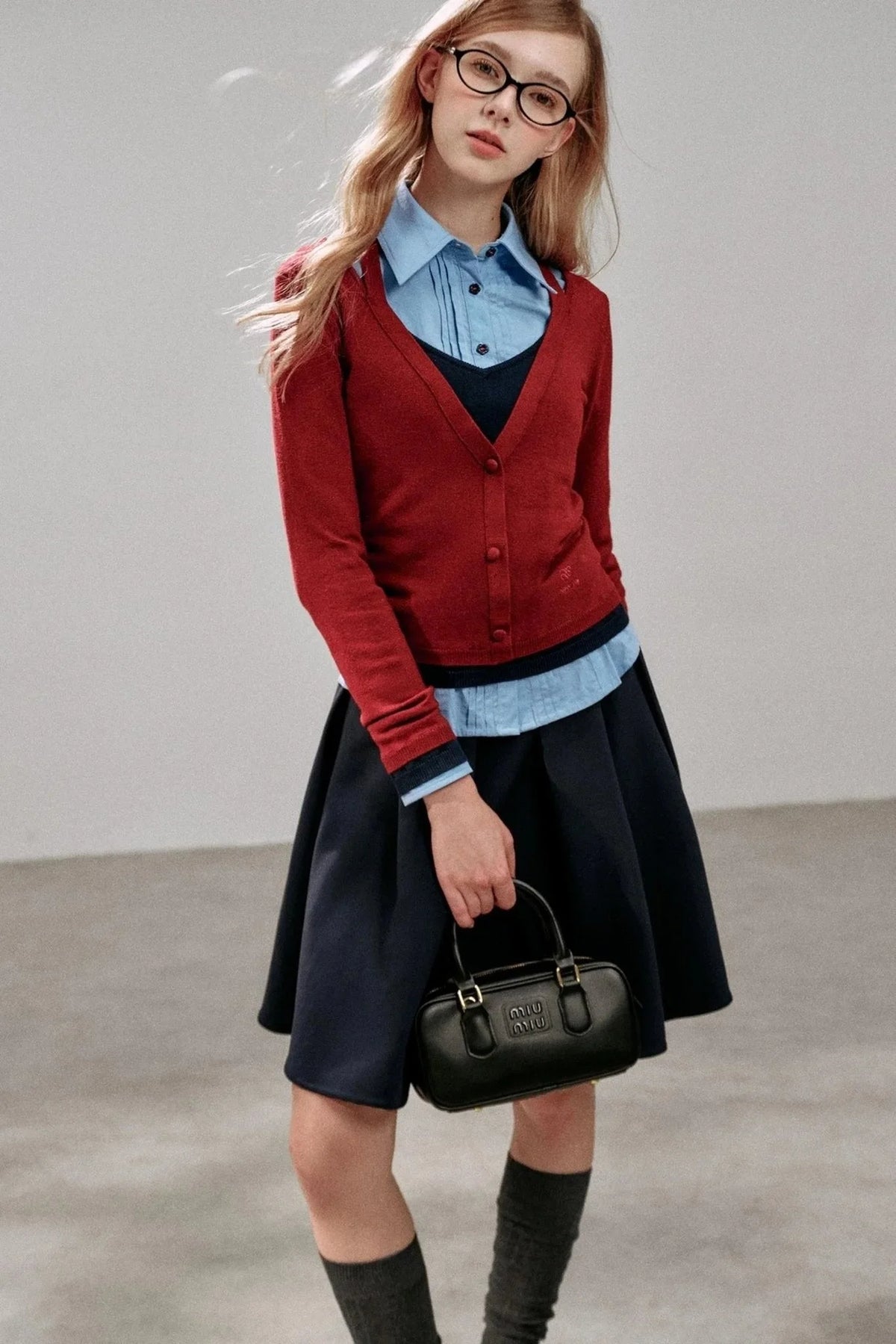 Wool Knit Pullover Layered Top
