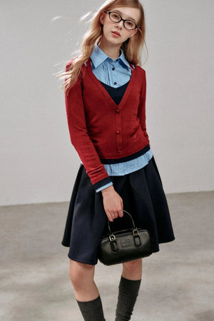 Wool Knit Pullover Layered Top
