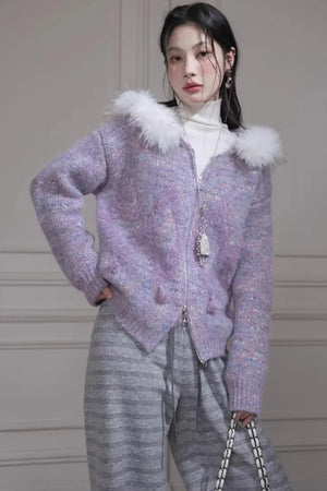 Wool Knit Striped Pants