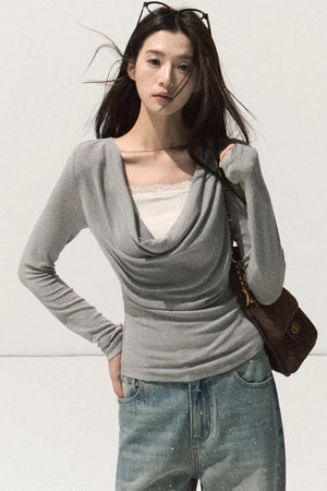 Wool Lace Knit Top