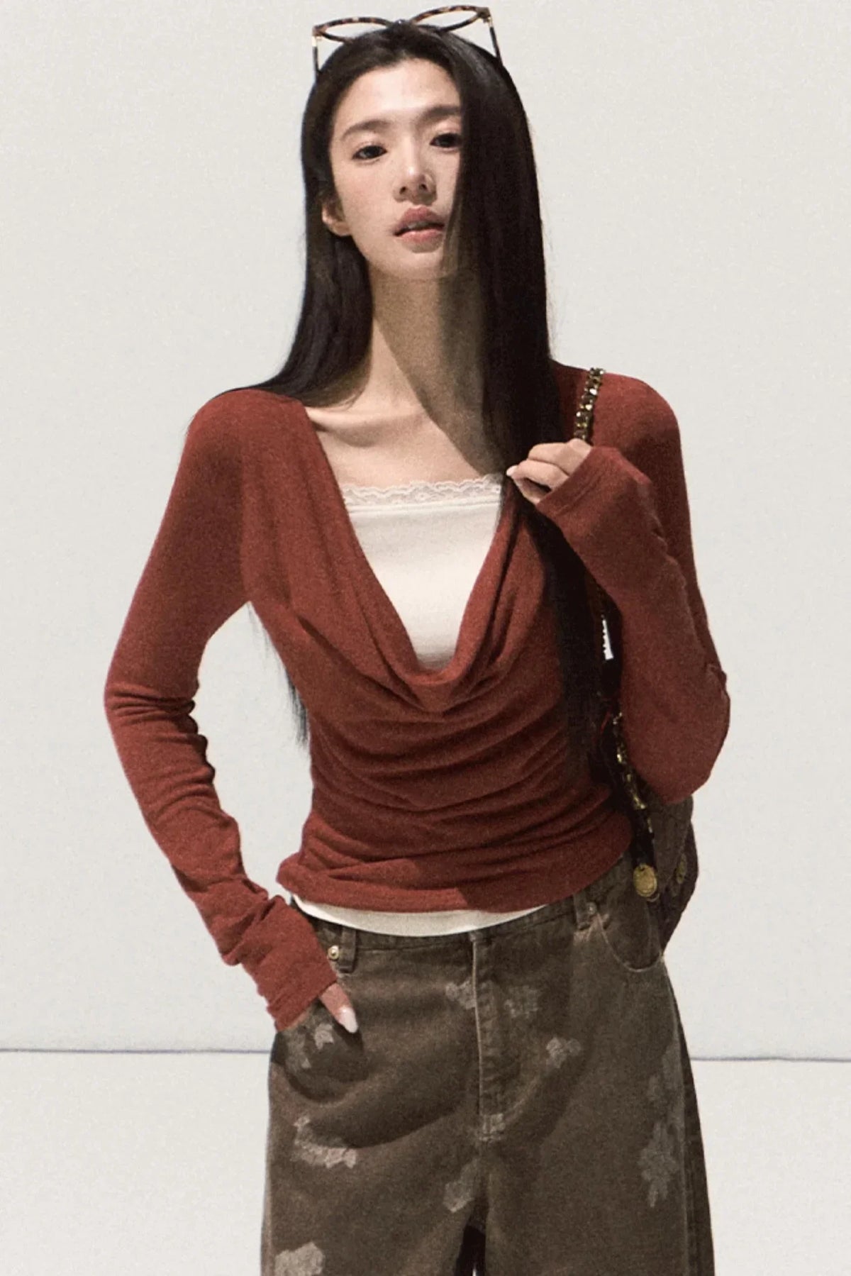 Wool Lace Knit Top
