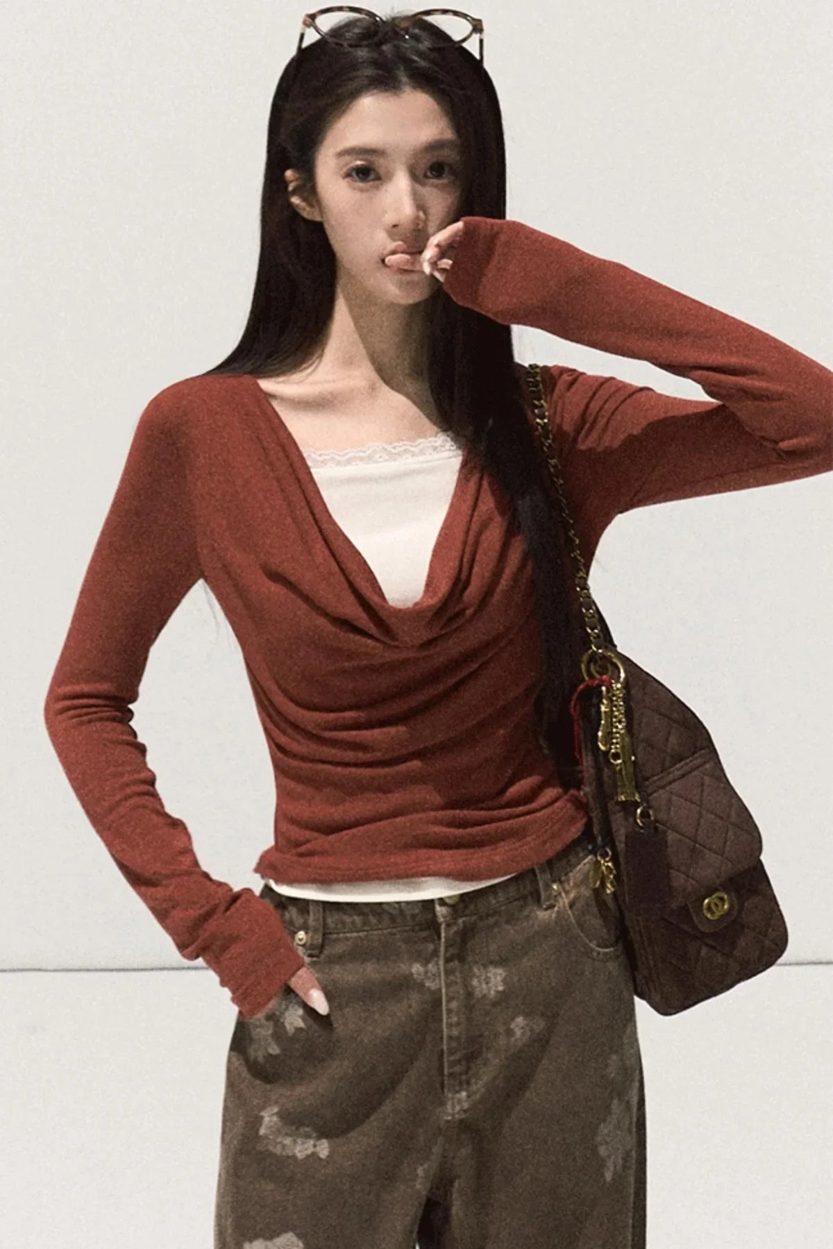 Wool Lace Knit Top