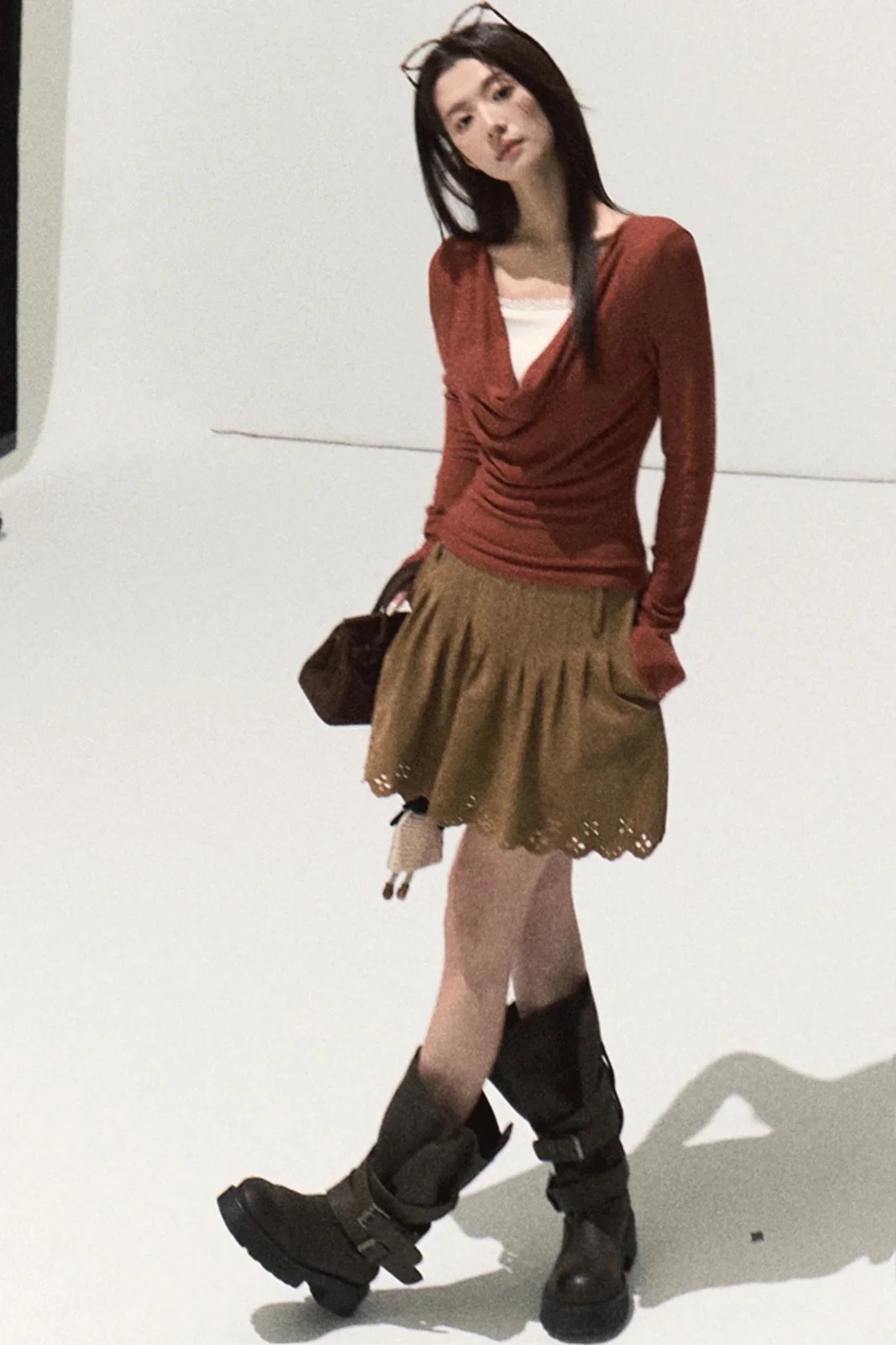 Wool Lace Knit Top