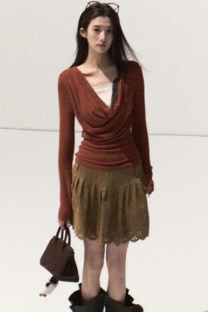 Wool Lace Knit Top