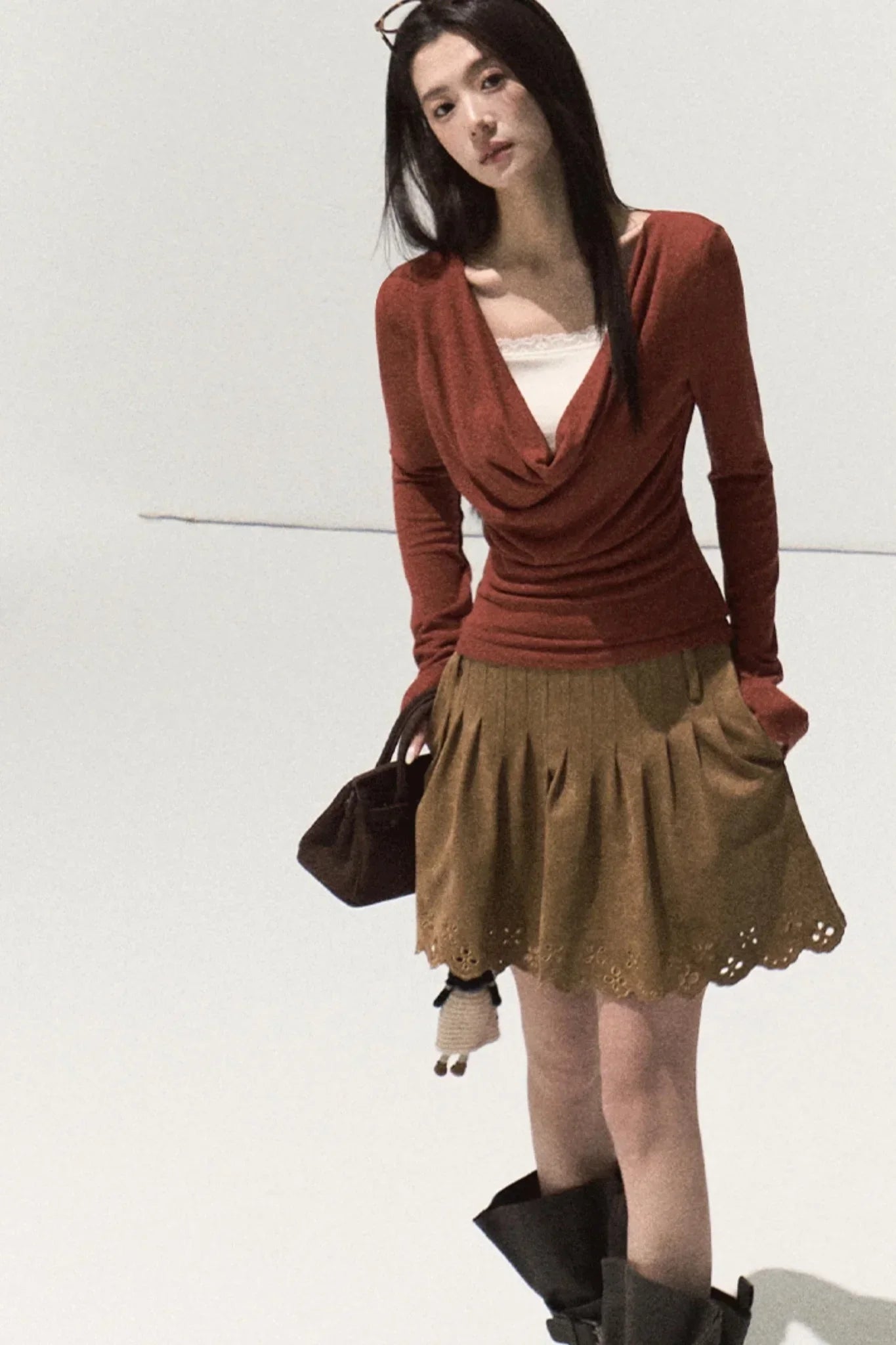 Wool Lace Knit Top