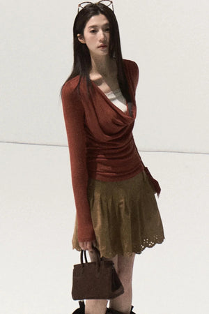 Wool Lace Knit Top
