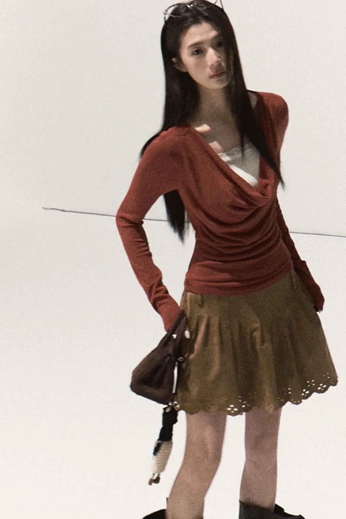 Wool Lace Knit Top
