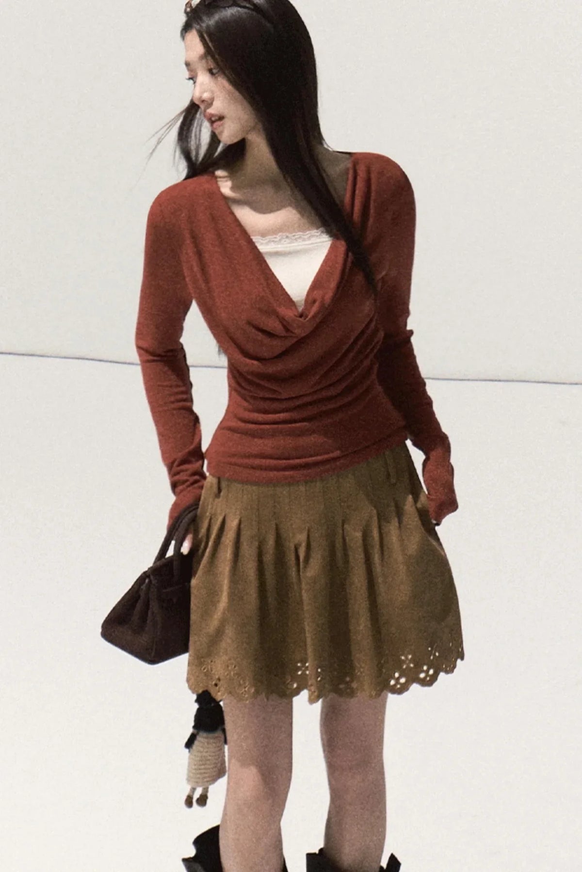 Wool Lace Knit Top