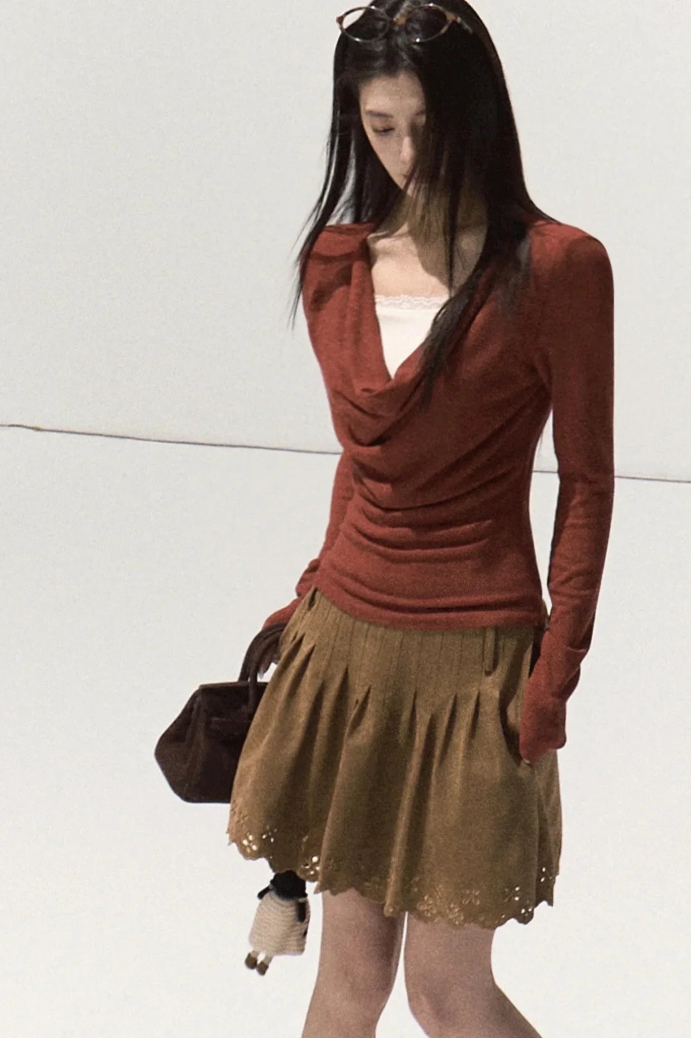 Wool Lace Knit Top