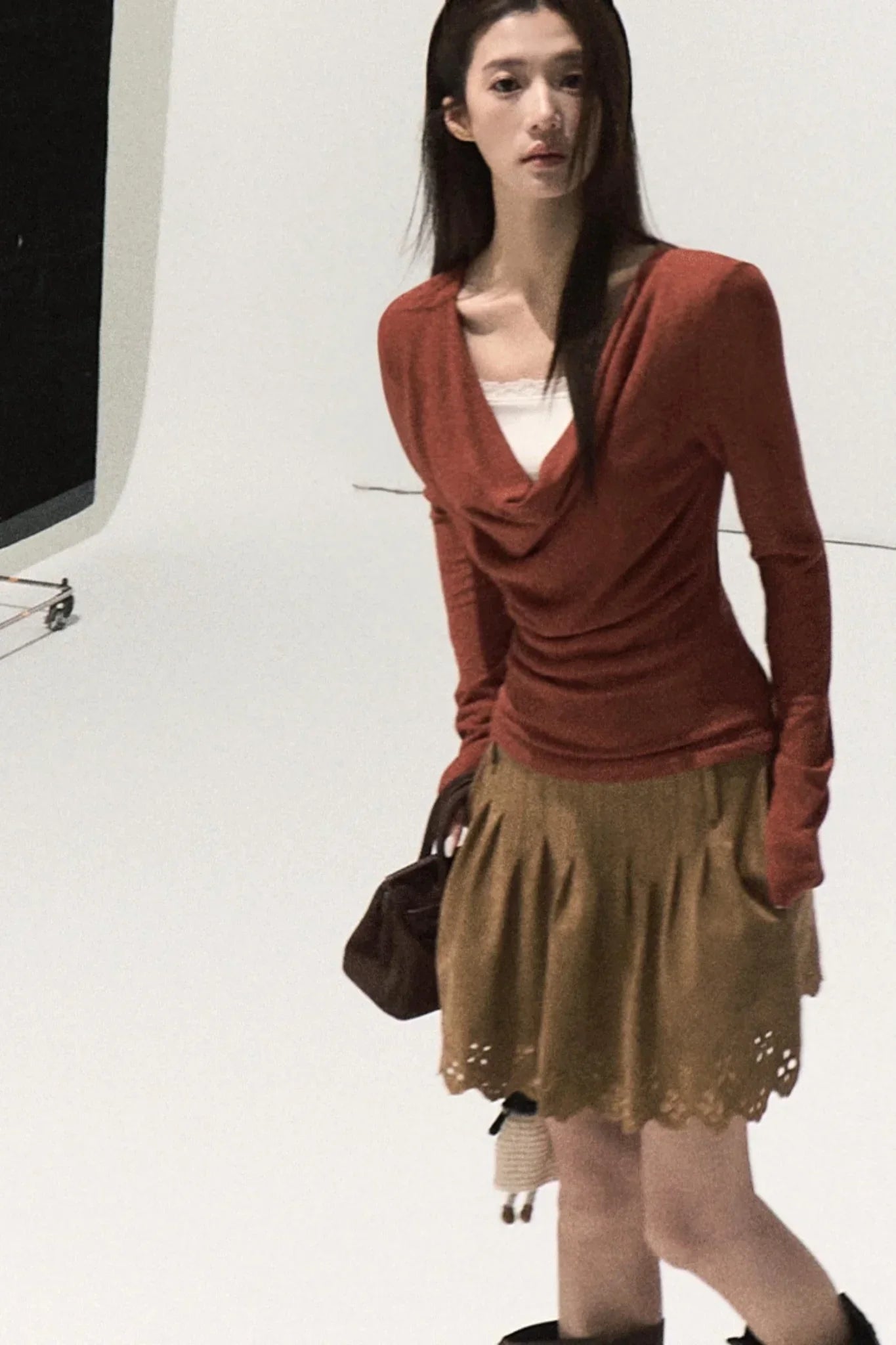 Wool Lace Knit Top