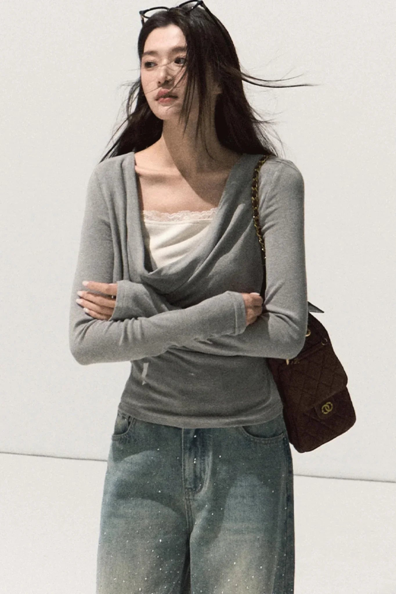 Wool Lace Knit Top