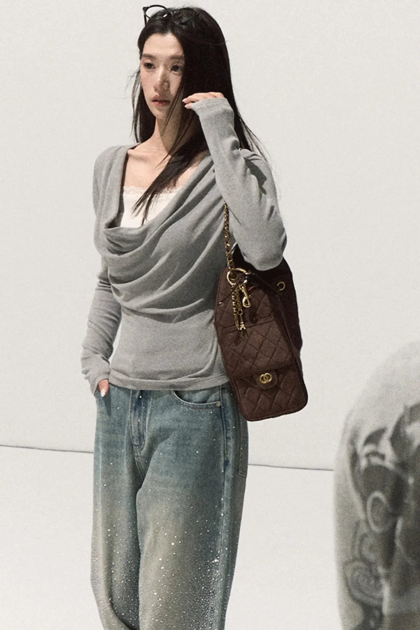 Wool Lace Knit Top