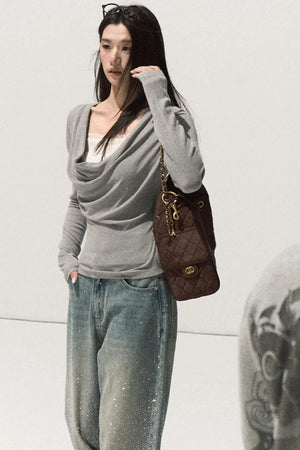 Wool Lace Knit Top