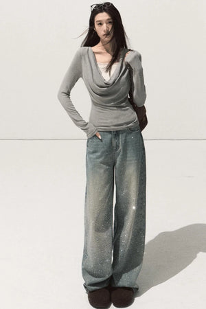 Wool Lace Knit Top