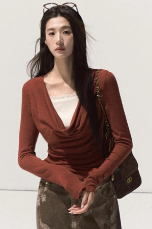 Wool Lace Knit Top