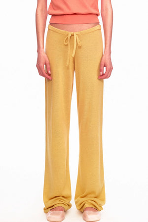Wool Low-Waisted Drawstring Knit Pants