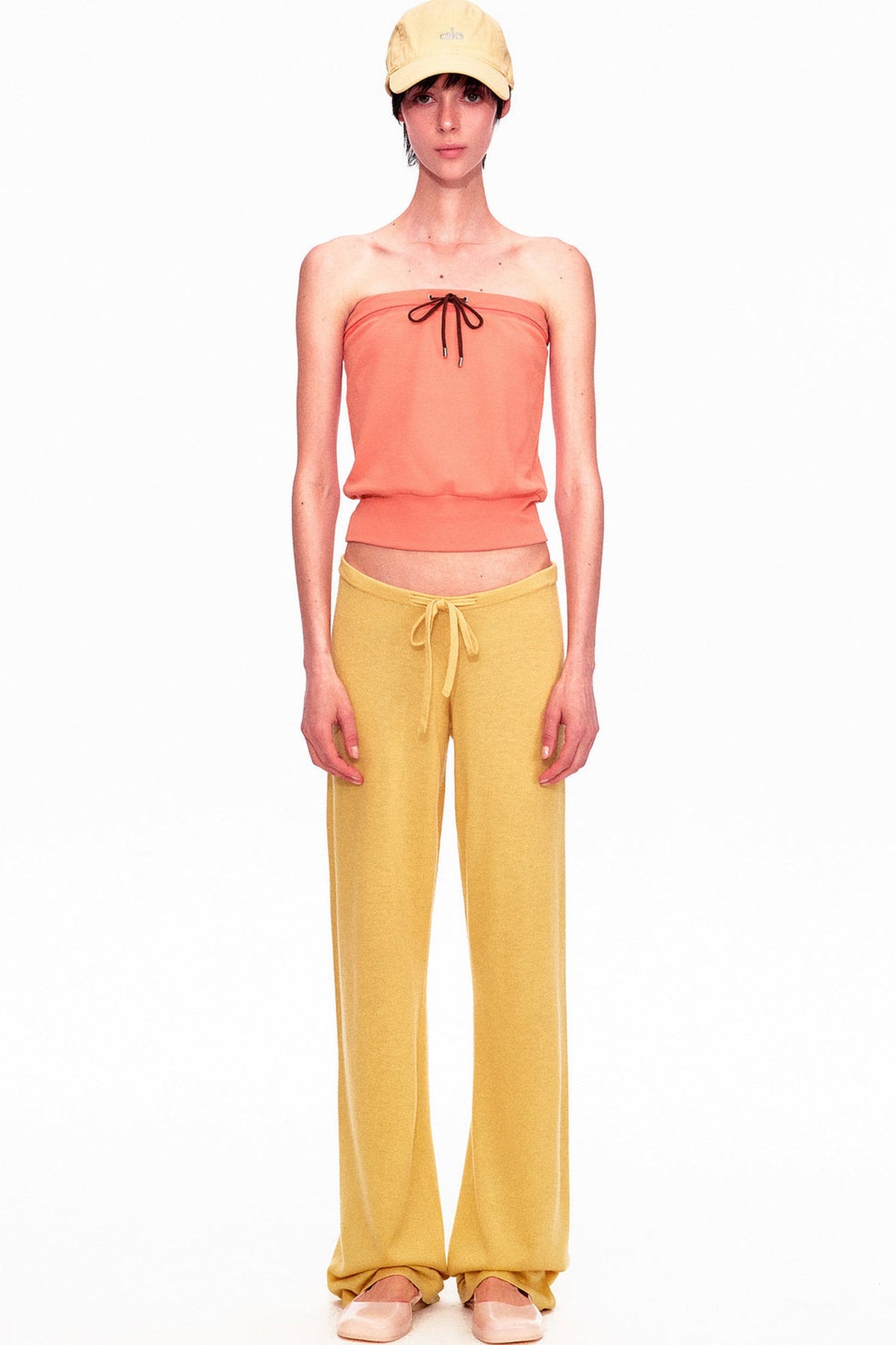 Wool Low-Waisted Drawstring Knit Pants