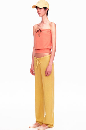 Wool Low-Waisted Drawstring Knit Pants