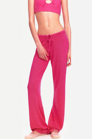 Wool Low-Waisted Drawstring Knit Pants