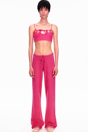 Wool Low-Waisted Drawstring Knit Pants