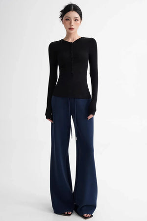 Wool Lyocell Henley Top
